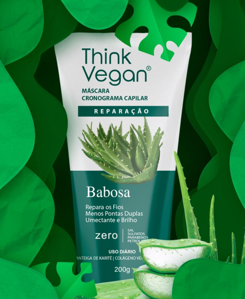 Think Vegan lança linha vegana de máscaras de tratamento capilar