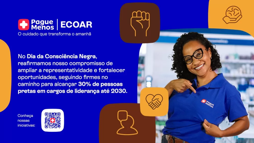 Pague Menos estima ter 30% dos cargos de liderança ocupados por pessoas pretas até 2030