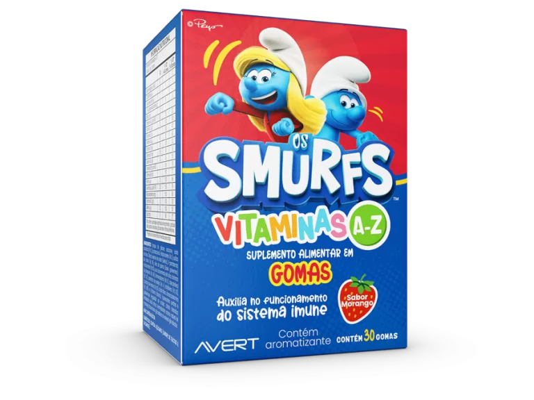 Smurfs estampam novo suplemento alimentar infantil da Avert Saúde Humana
