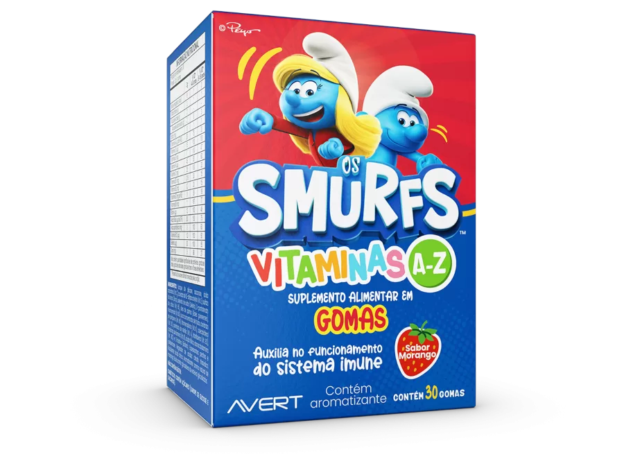 Smurfs estampam novo suplemento alimentar infantil da Avert Saúde Humana